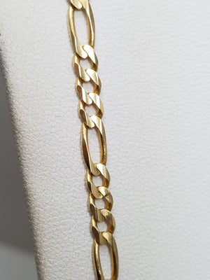 Classic 24" Solid 14k Yellow Gold Figaro Link Chain Necklace