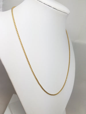 14k Yellow Gold Round Wheat Link 18" Necklace