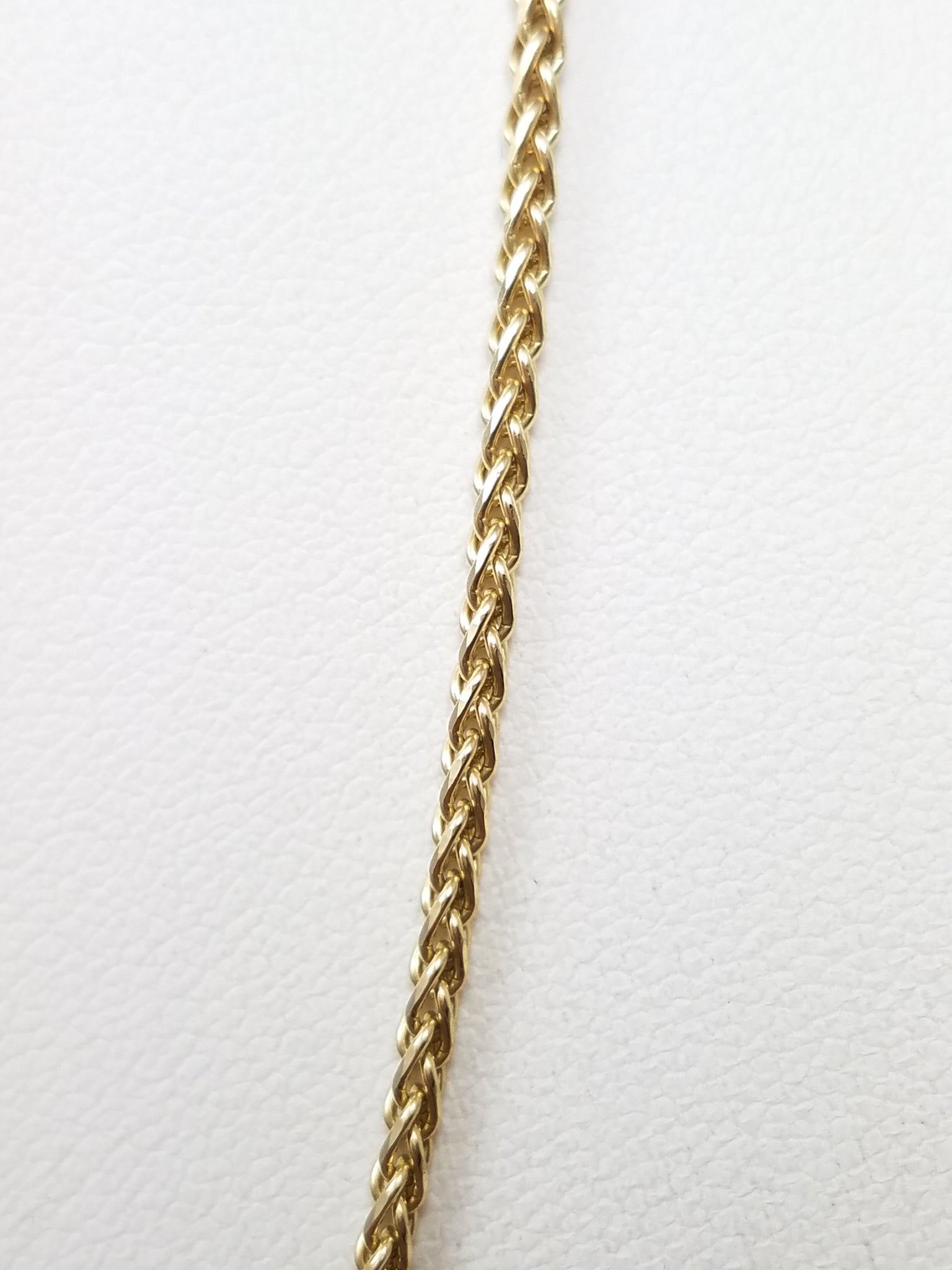 14k Yellow Gold Round Wheat Link 18" Necklace