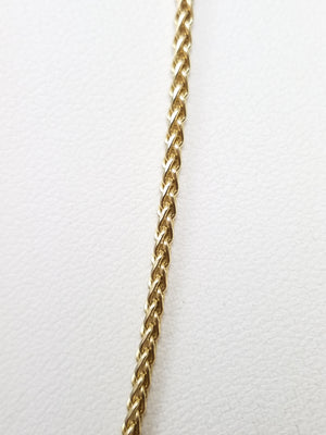 14k Yellow Gold Round Wheat Link 18" Necklace