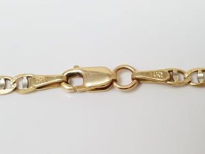 Sturdy 20" Solid 14k Yellow Gold Mariner Link Chain Necklace