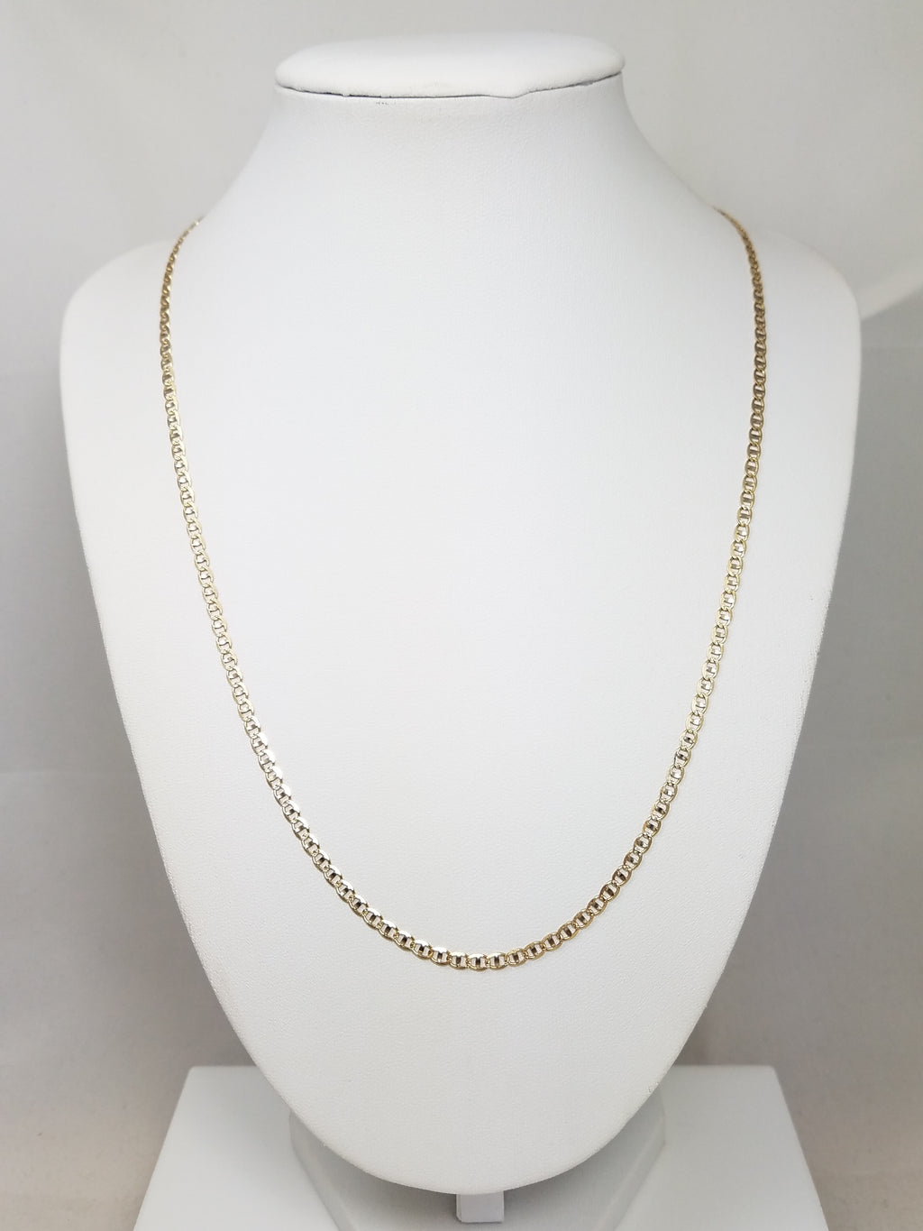Sturdy 20" Solid 14k Yellow Gold Mariner Link Chain Necklace