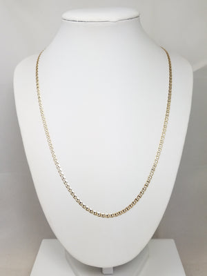Sturdy 20" Solid 14k Yellow Gold Mariner Link Chain Necklace
