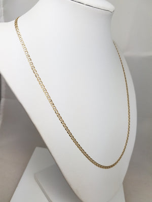 Sturdy 20" Solid 14k Yellow Gold Mariner Link Chain Necklace
