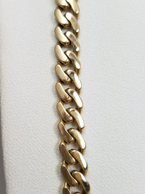 Sporty 22" Hollow 14k Yellow Gold Curb Link Chain Necklace