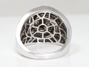 Flamboyant 10k White Gold Natural Diamond Ring