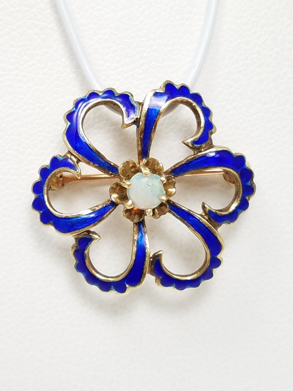 Luscious 14k Yellow Gold Natural Opal Enamel Pin/Pendant
