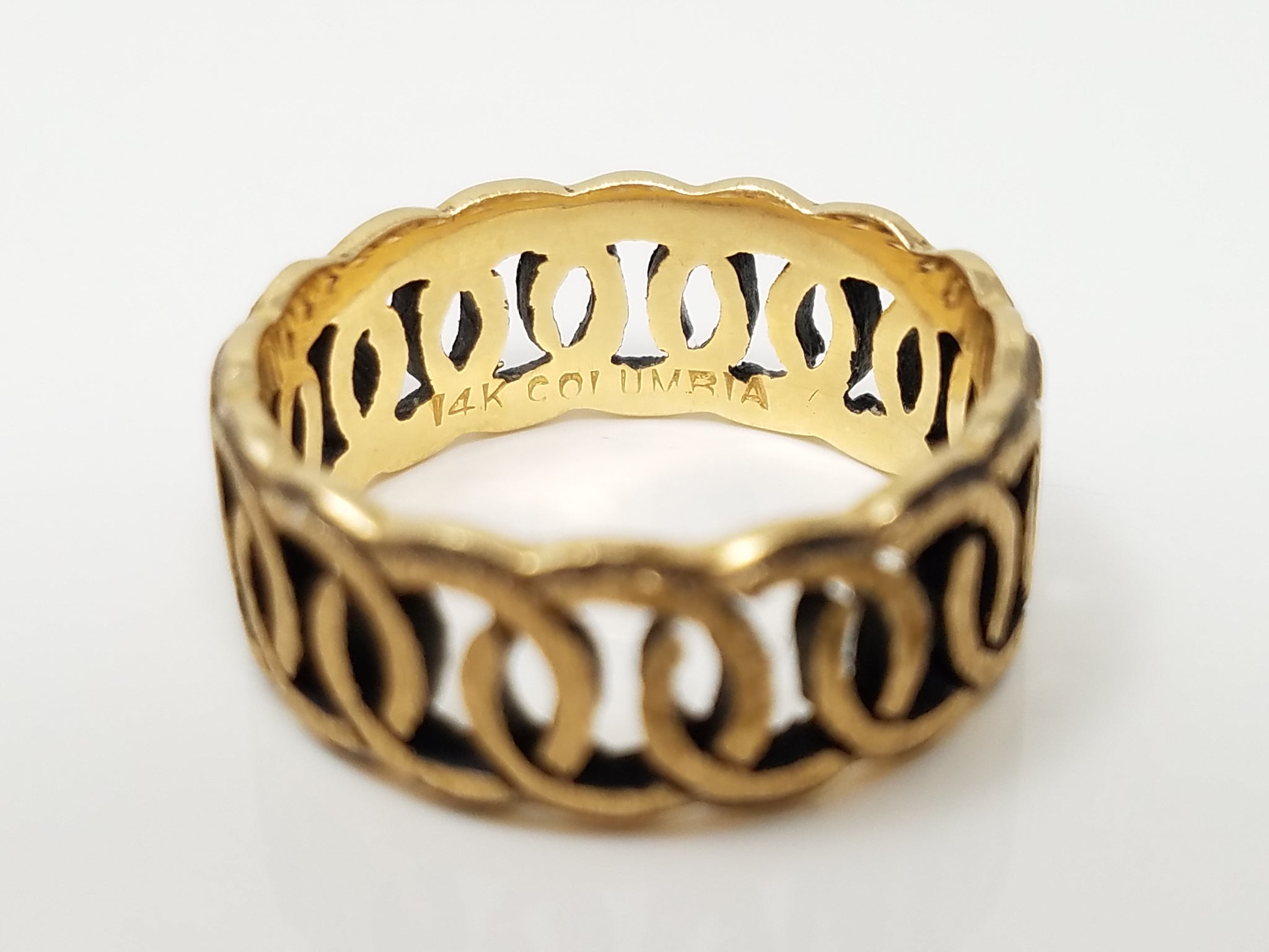 14K Link Style Ring, New Old Stock 1970's