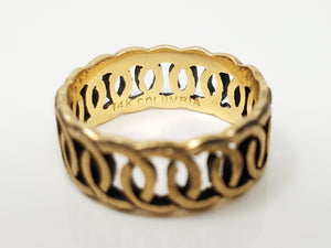 14K Link Style Ring, New Old Stock 1970's
