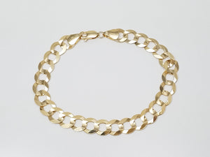 14k Yellow Gold Solid Curb Link 8" Bracelet