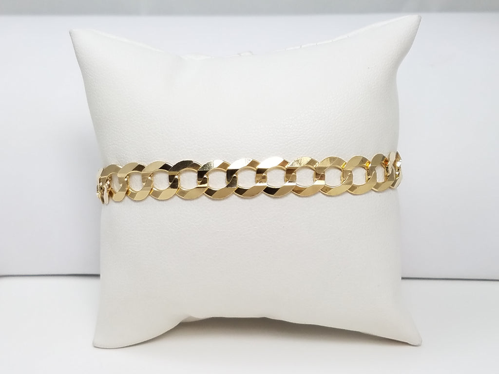 14k Yellow Gold Solid Curb Link 8" Bracelet