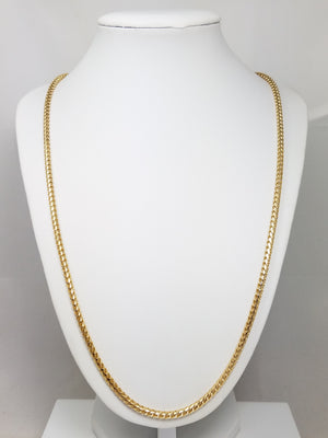10k Yellow Gold Franco Link 3.3mm/24" Necklace