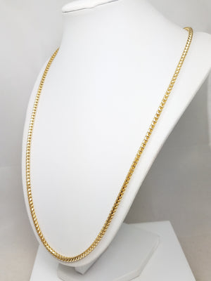 10k Yellow Gold Franco Link 3.3mm/24" Necklace
