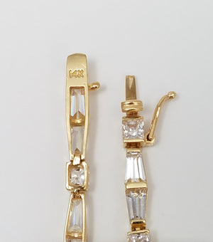 Sparkling 14k Yellow Gold Cubic Zirconia Tennis Bracelet