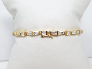 Sparkling 14k Yellow Gold Cubic Zirconia Tennis Bracelet