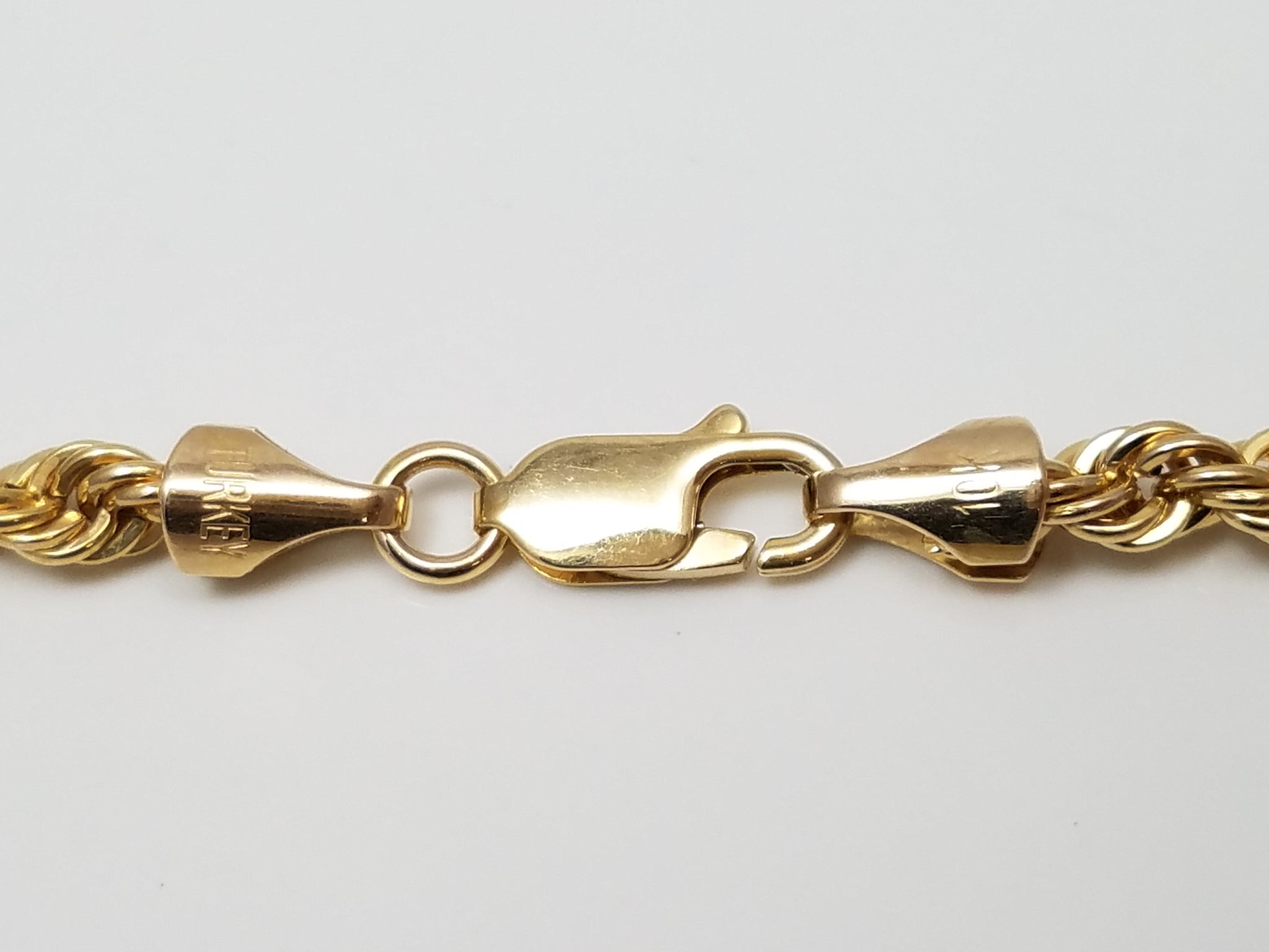 New 10k Yellow Gold Hollow Rope 24.5" Necklace