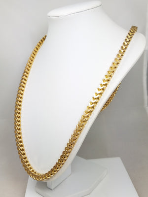 Wicked Cool! 32" Hollow 10k Yellow Gold Franco Link Chain Necklace
