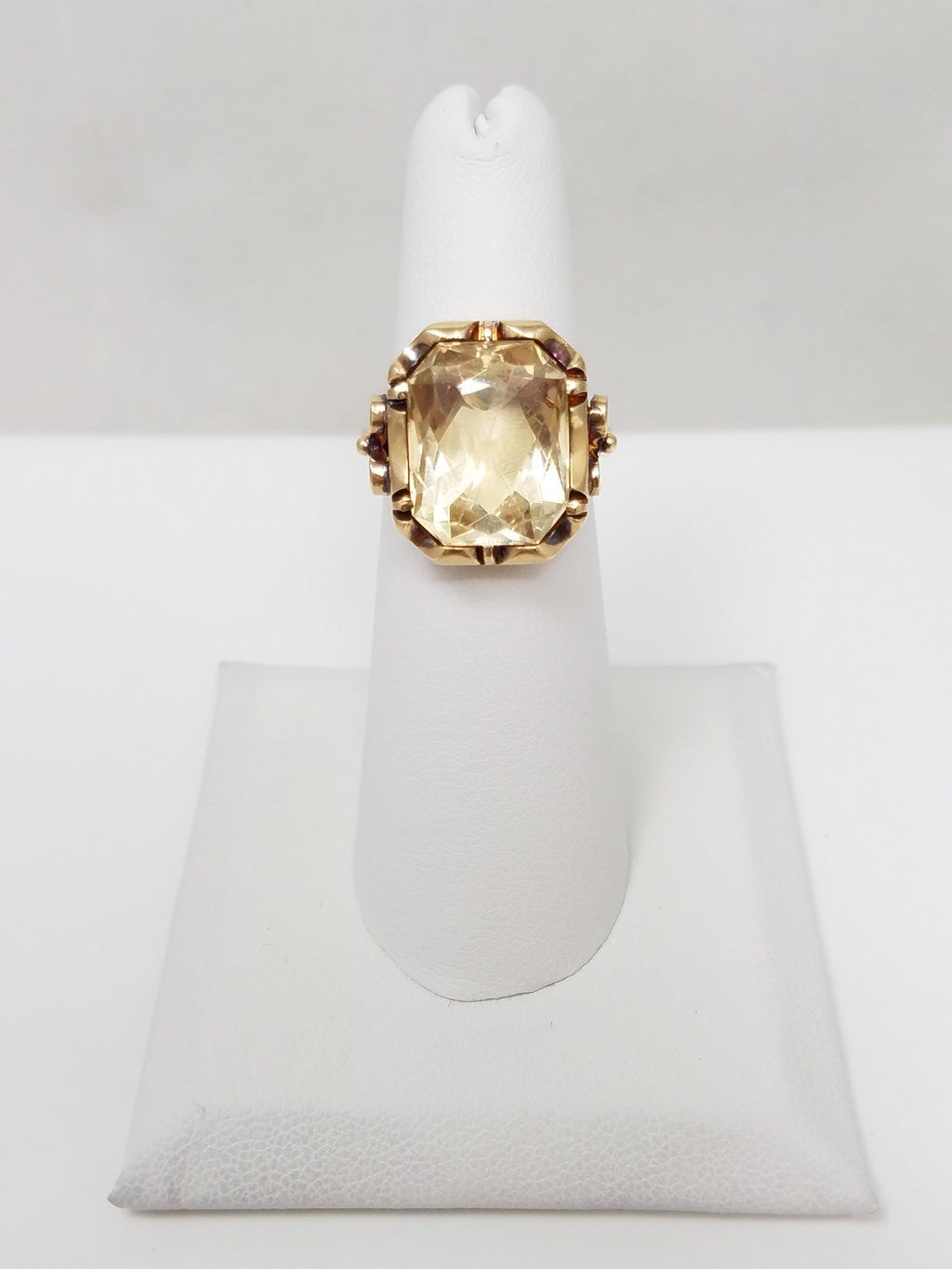 Vintage Handmade 14k Yellow Gold Citrine Ring