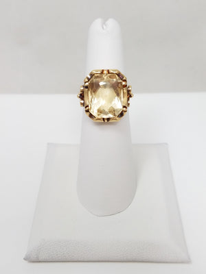 Vintage Handmade 14k Yellow Gold Citrine Ring