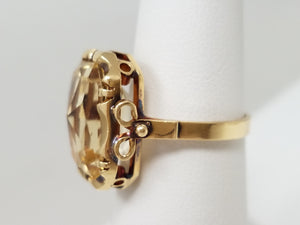 Vintage Handmade 14k Yellow Gold Citrine Ring
