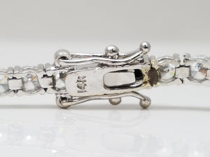 Striking 6.25" Black & White Cubic Zirconia 14k White Gold Tennis Bracelet