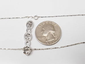 Luxurious 18" 18k White Gold Natural Diamond Dangle Pendant Necklace