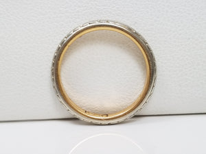 Classy Early 1900's Platinum & 18k Yellow Gold Wedding Ring Band