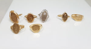 Vintage 10k & 14k Gold Signet Ring Lot