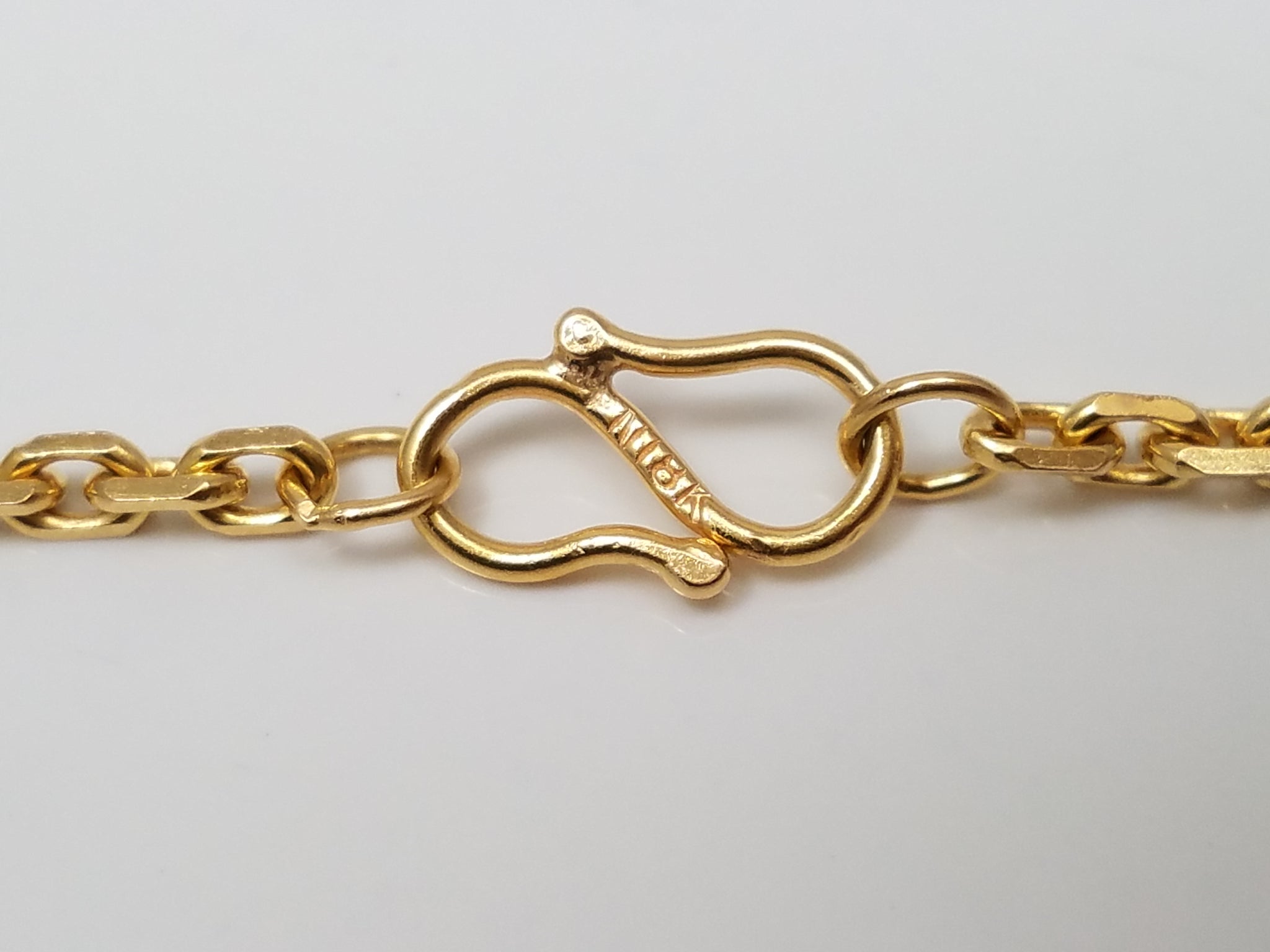 Glowing 18k Yellow Gold Solid Cable Link 24" Necklace