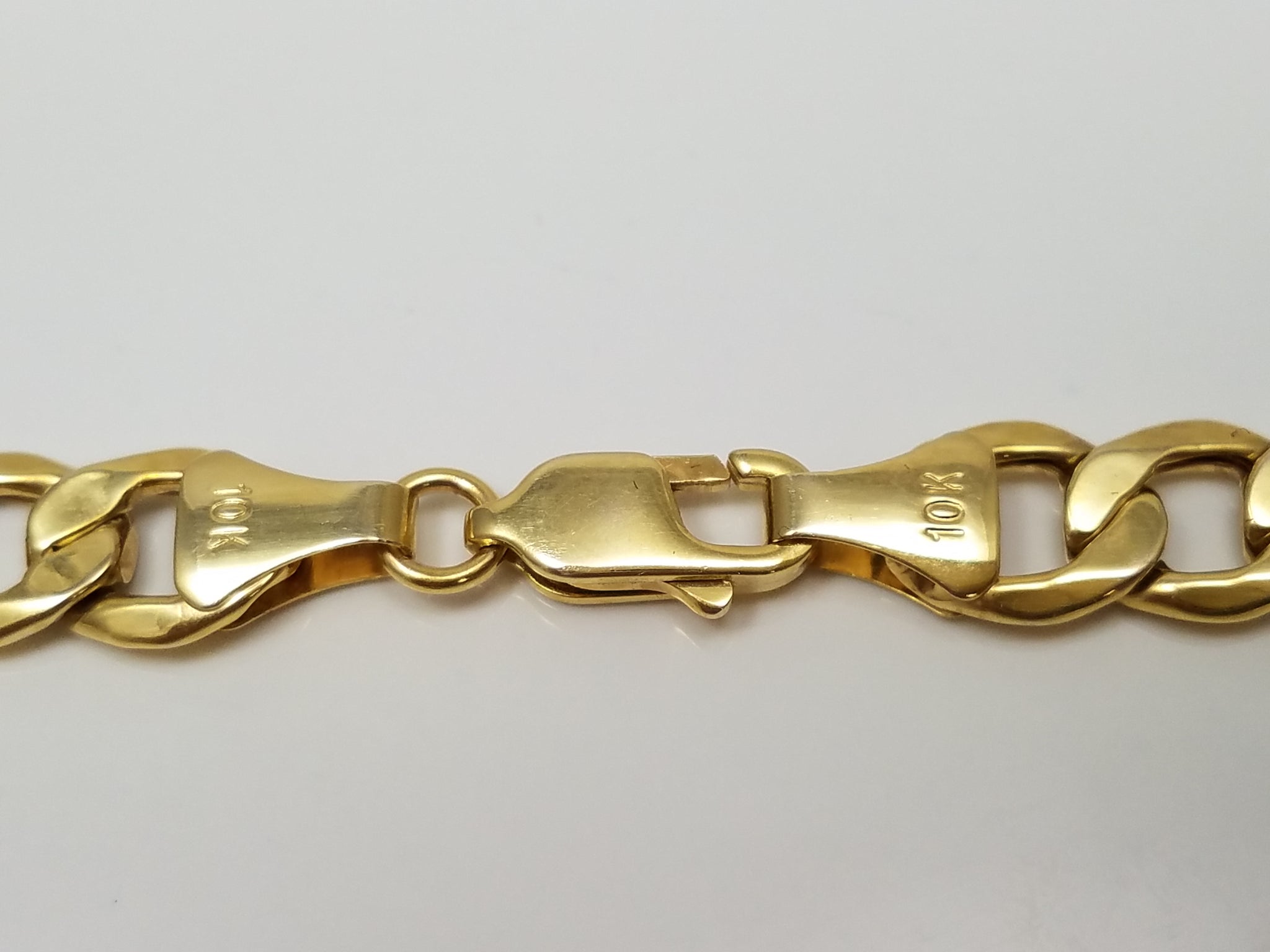 New 10k Yellow Gold Hollow Curb Link 8mm/20" Necklace