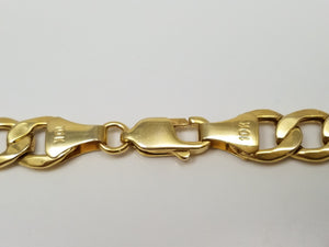New 10k Yellow Gold Hollow Curb Link 8mm/20" Necklace
