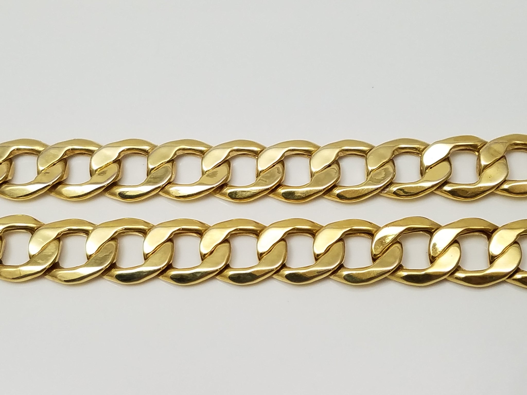 New 10k Yellow Gold Hollow Curb Link 8mm/20" Necklace
