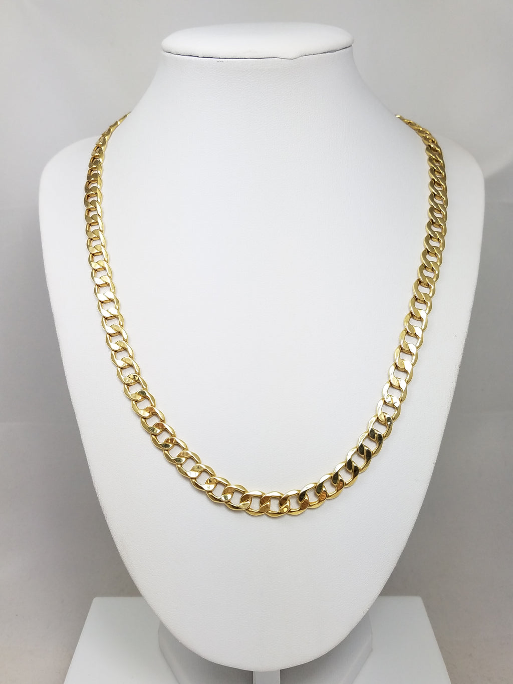 New 10k Yellow Gold Hollow Curb Link 8mm/20" Necklace
