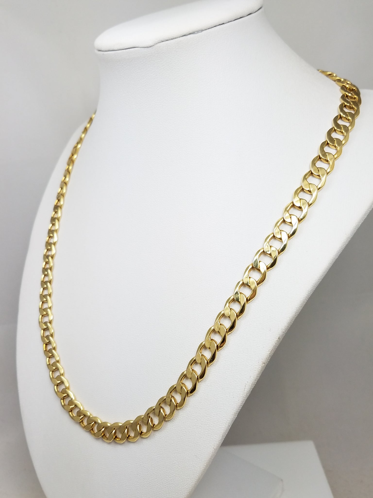 New 10k Yellow Gold Hollow Curb Link 8mm/20" Necklace