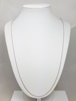 14k White Gold Solid Cable Link 1.5mm/25" Necklace