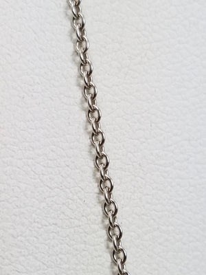 14k White Gold Solid Cable Link 1.5mm/25" Necklace