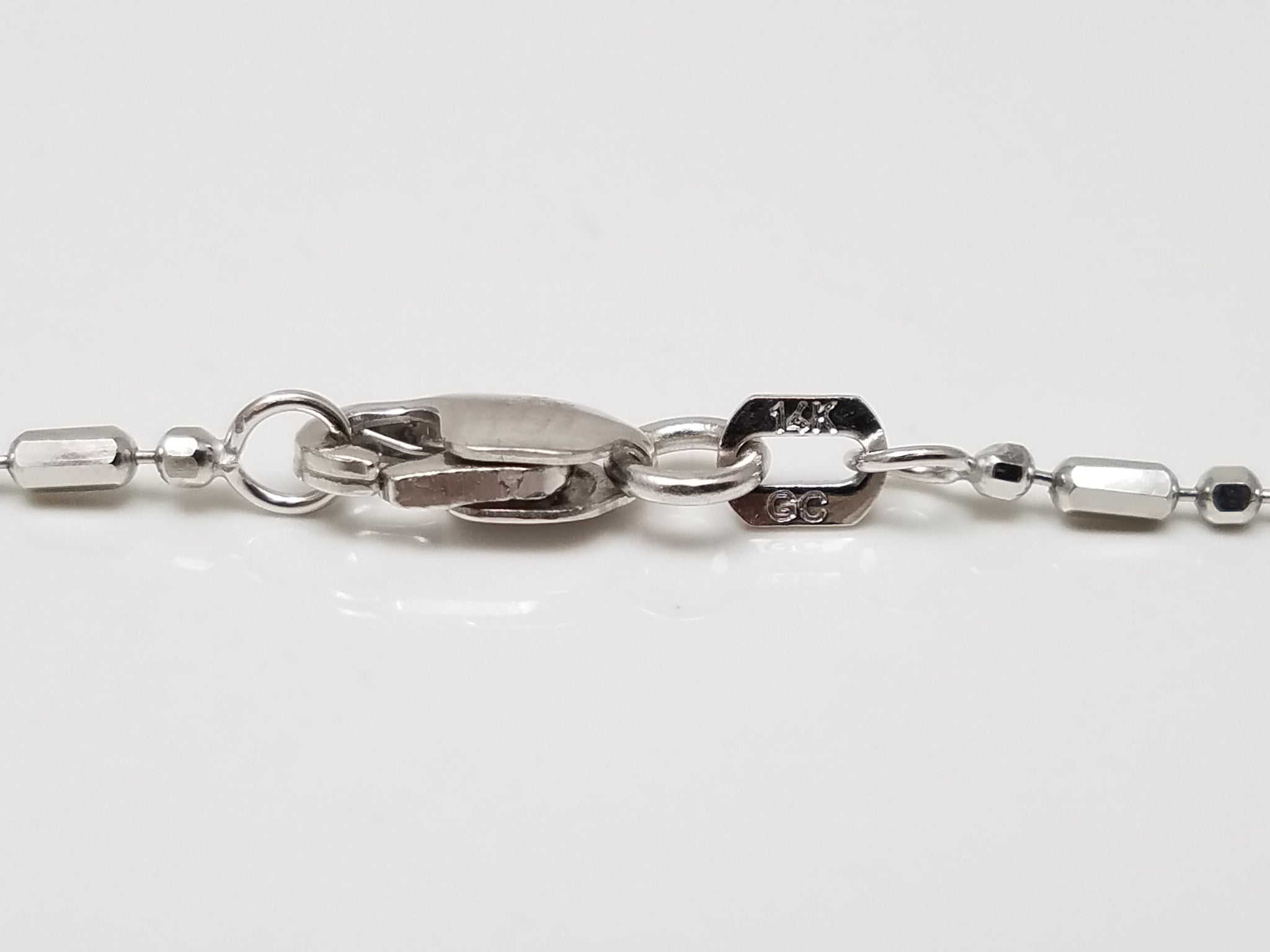 Precious 18" 14k White Gold Microbead Link Chain Necklace