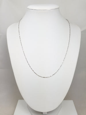 Precious 18" 14k White Gold Microbead Link Chain Necklace