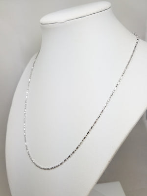 Precious 18" 14k White Gold Microbead Link Chain Necklace