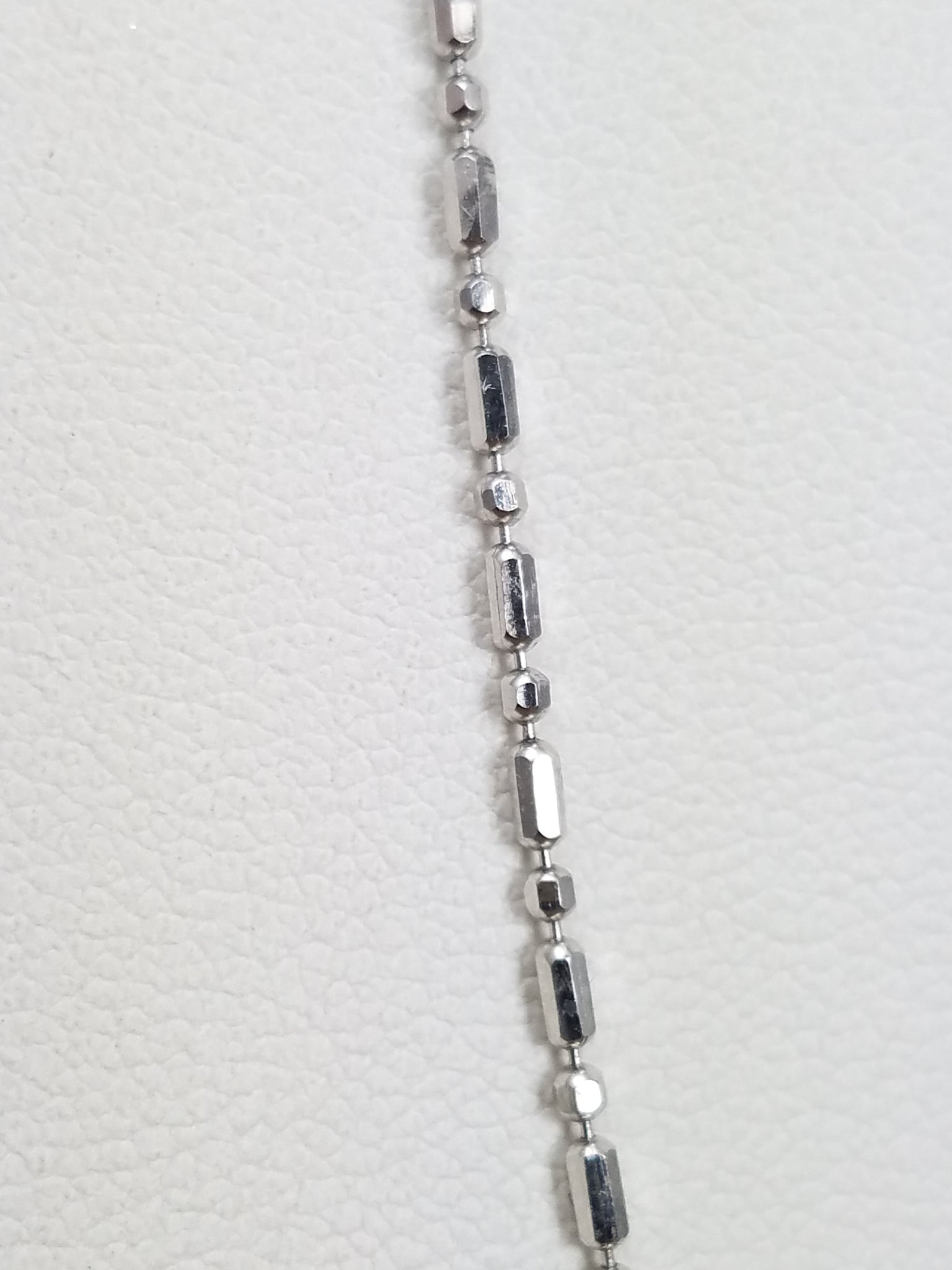 Precious 18" 14k White Gold Microbead Link Chain Necklace