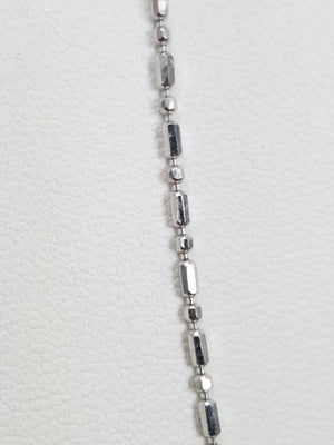 Precious 18" 14k White Gold Microbead Link Chain Necklace