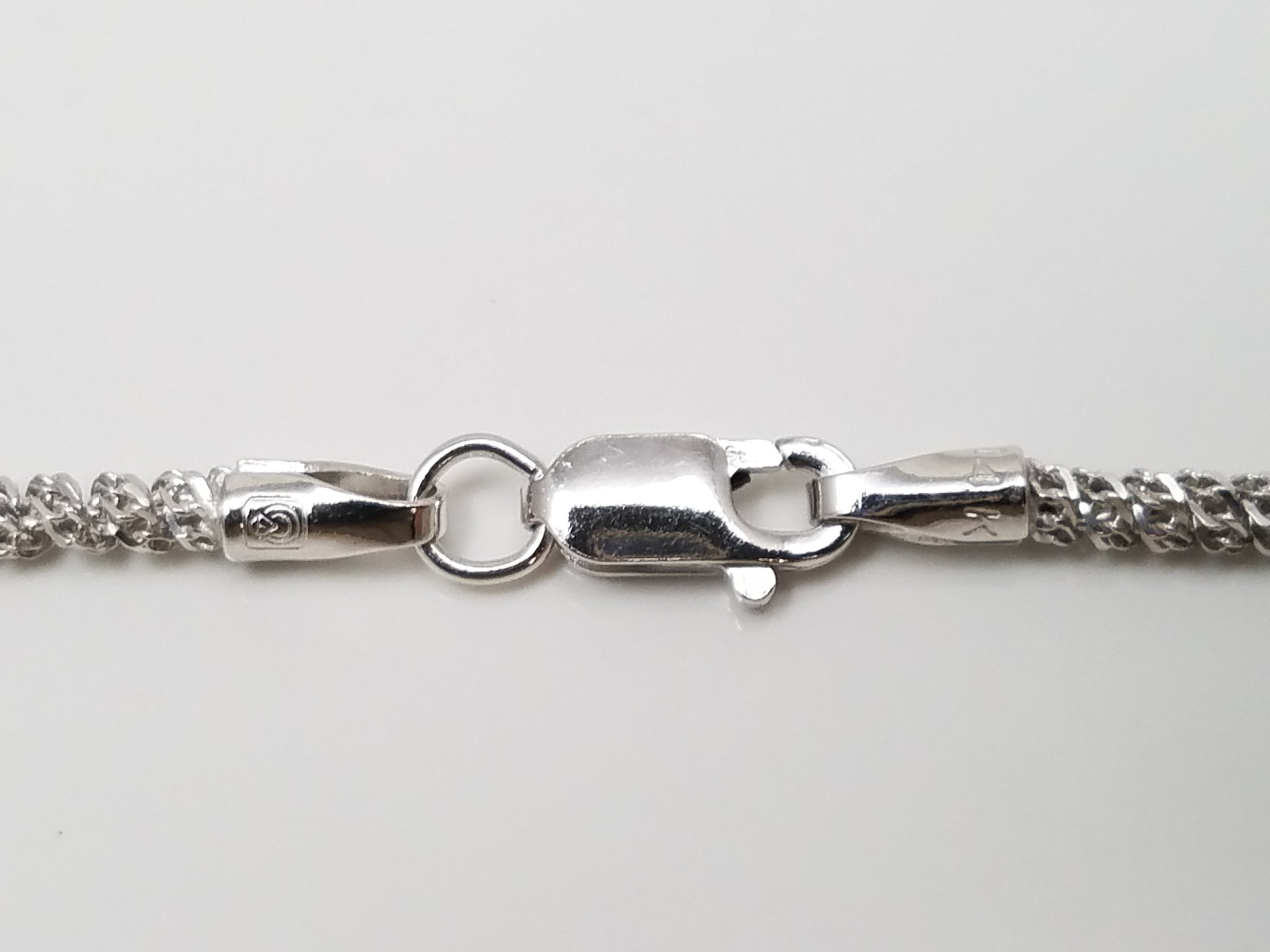 14k White Gold Sparkle Link 18" Necklace