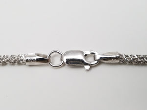 14k White Gold Sparkle Link 18" Necklace