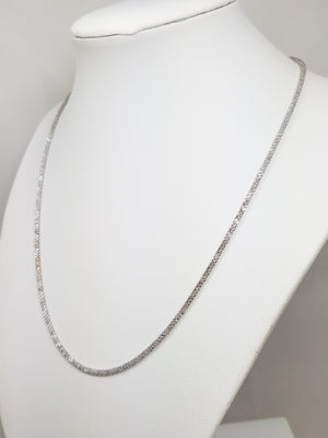 14k White Gold Sparkle Link 18" Necklace