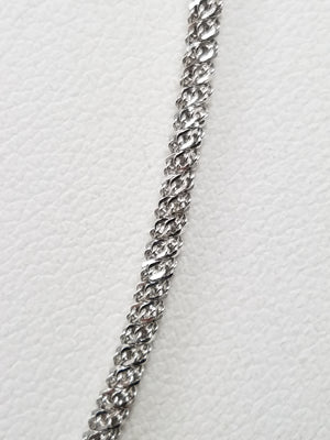14k White Gold Sparkle Link 18" Necklace