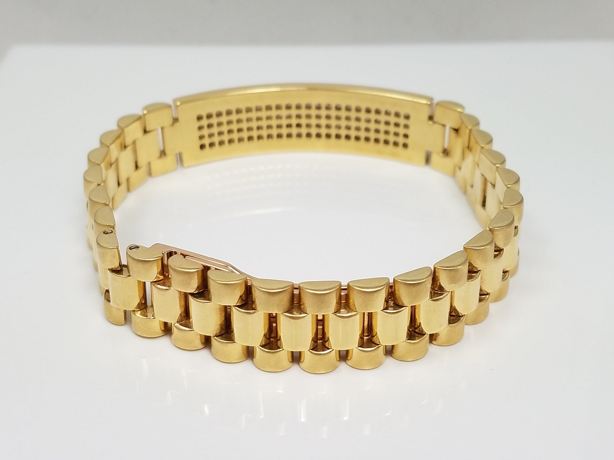 Dynamic Men's 18k Yellow Gold 3ctw+ Natural Diamond 8" Bracelet