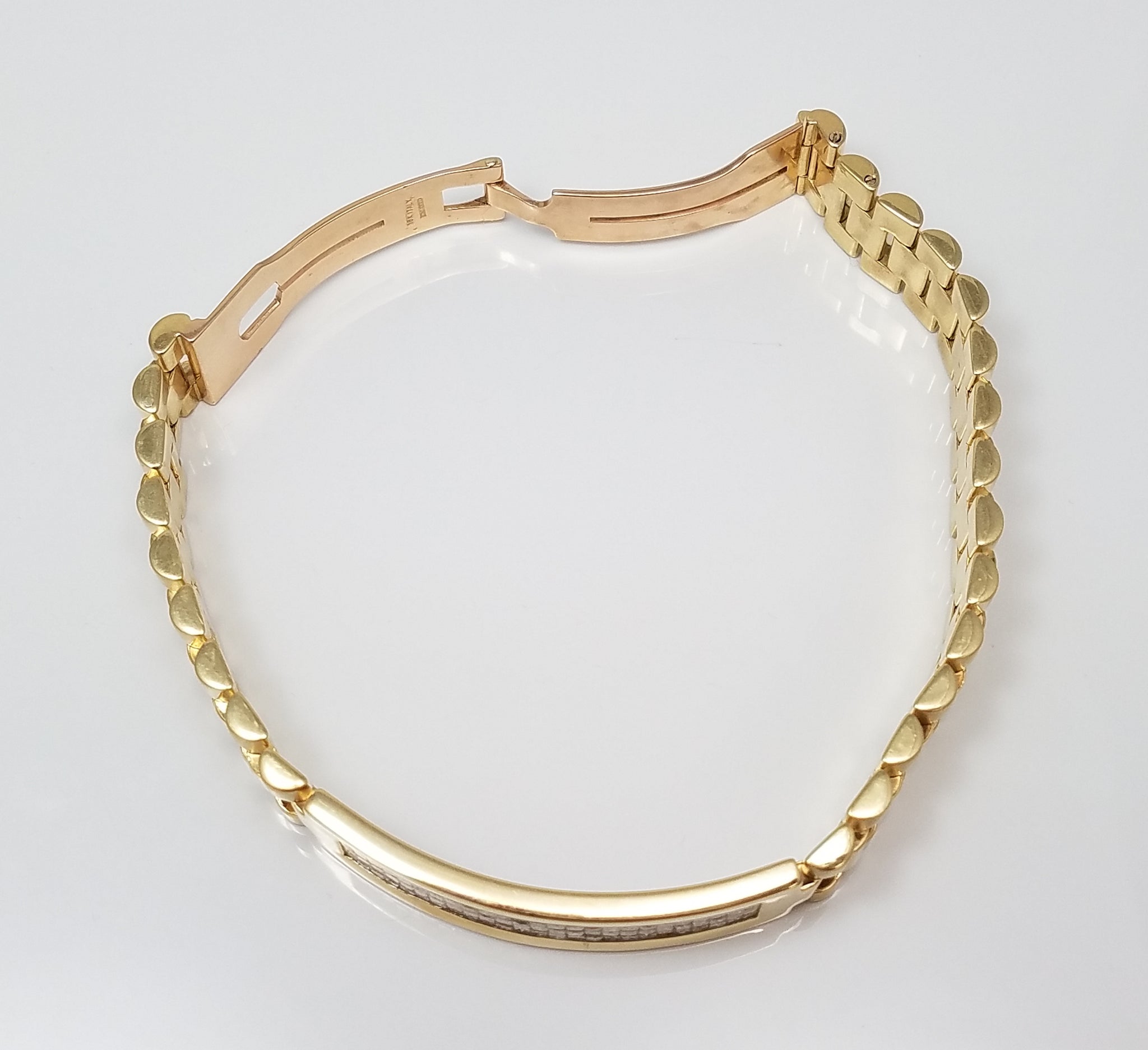 Dynamic Men's 18k Yellow Gold 3ctw+ Natural Diamond 8" Bracelet