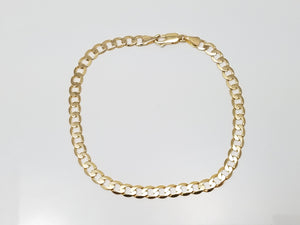 Classic 8.5" 14k Yellow Gold Solid Curb Link Bracelet