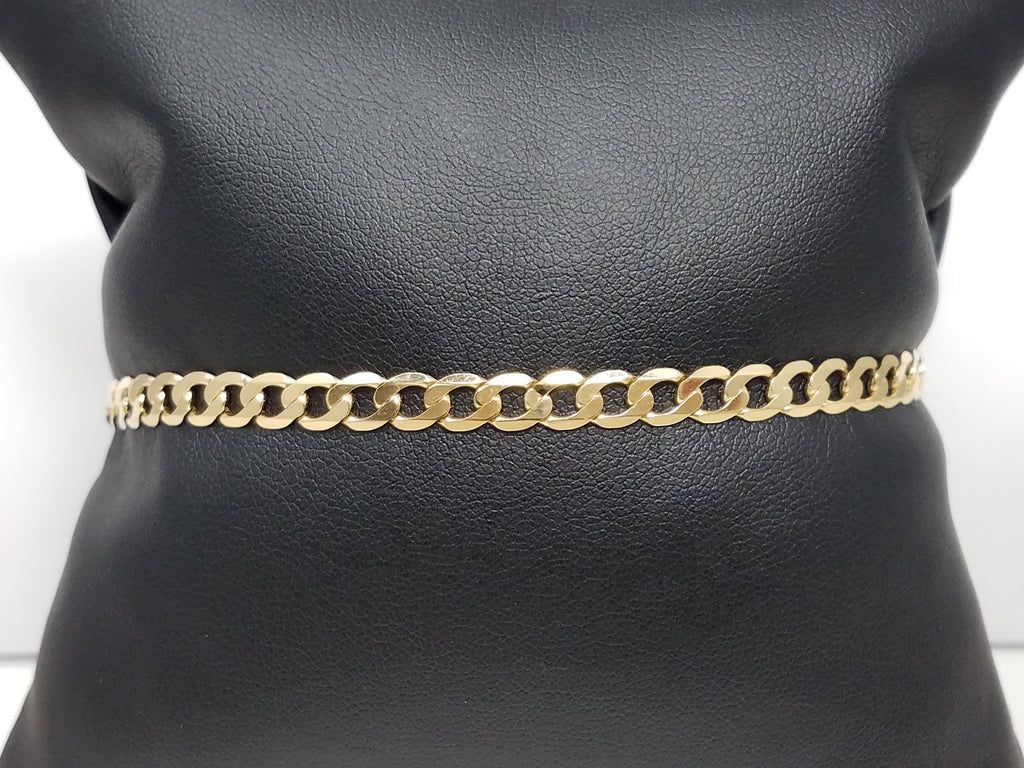 Classic 8.5" 14k Yellow Gold Solid Curb Link Bracelet