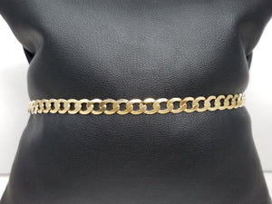 Classic 8.5" 14k Yellow Gold Solid Curb Link Bracelet